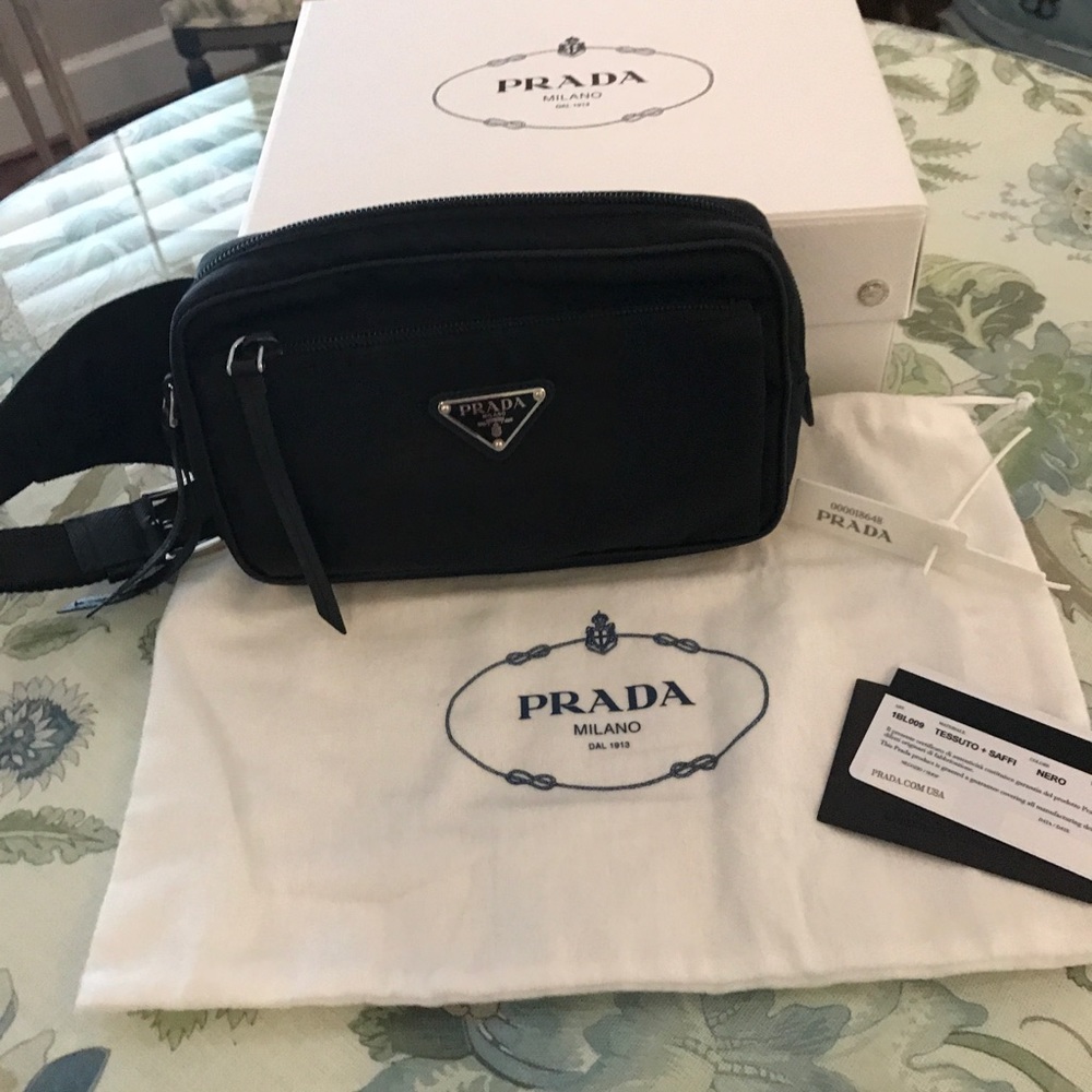PRADA Nylon and Leather Belt Bag